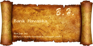 Bank Havaska névjegykártya